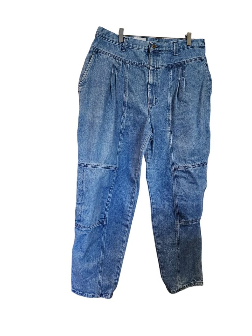 Vintage Venezia Denim Jeans 1980's yoke pleated front Knee Pockets Womens Sz 22